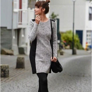 Athleta Cooldown Sweatshirt Dress in Gray and Black Size‎ Medium